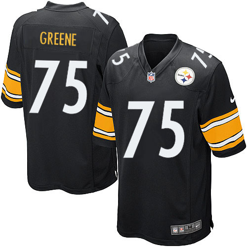 Men's Game Joe Greene Nike Jersey Black Home - #75 NFL Pittsburgh Steelers